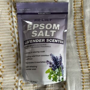 Relief Epsom Salt Lavander Scent Calm Soaking Aid Natural Magnesium Sulfate 16oz